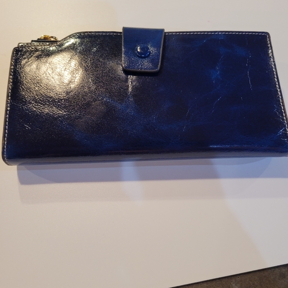 Yaluxe waxed a genuine leather wallet.  Blue. - Picture 2 of 13